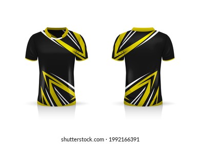Specification Soccer Sport mockup , Esports Gaming T Shirt Jersey template. mock up uniform . Vector Illustration design