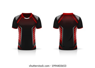 Specification Soccer Sport mockup , Esports Gaming T Shirt Jersey template. mock up uniform . Vector Illustration design