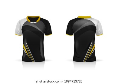 Specification Soccer Sport mockup , Esports Gaming T Shirt Jersey template. mock up uniform . Vector Illustration design