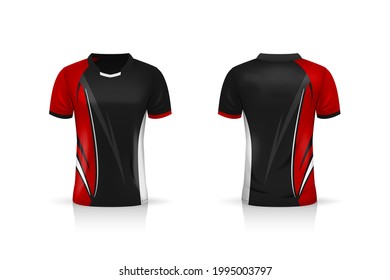 Specification Soccer Sport mockup , Esports Gaming T Shirt Jersey template. mock up uniform . Vector Illustration design