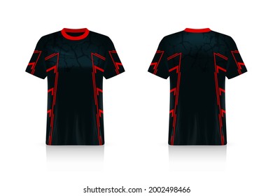 Specification Soccer Sport mockup , Esports Gaming T Shirt Jersey template. mock up uniform . Vector Illustration design