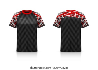 Specification Soccer Sport mockup , Esports Gaming T Shirt Jersey template. mock up uniform . Vector Illustration design