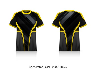 Specification Soccer Sport mockup , Esports Gaming T Shirt Jersey template. mock up uniform . Vector Illustration design