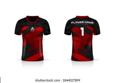 Specification Soccer Sport mockup , sports Gaming T Shirt Jersey template. mock up uniform . Vector Illustration design