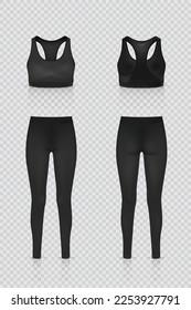 Specification Sport Bra Outfits , Uniform template mock up for design. Vector Illustration