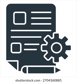 Especificaciones Glyph Icon Ilustración vectorial
