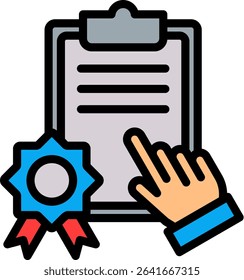 Specifications Icon Lineal Color Vector Illustration