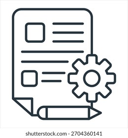 Especificaciones Ilustración vectorial de iconos de contorno