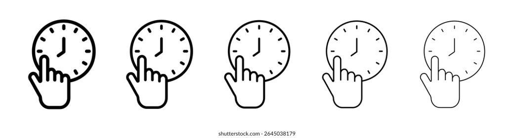 Specify at time icon filled flat sign concept for web design.