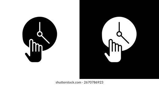 Especifique la colección del símbolo de icono en el momento. Vector plano ilustración de stock.
