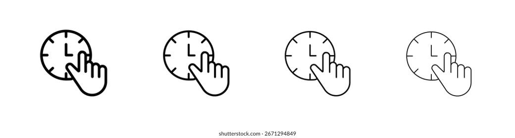 Especificar ícones de hora. traçados de linha ícones simples