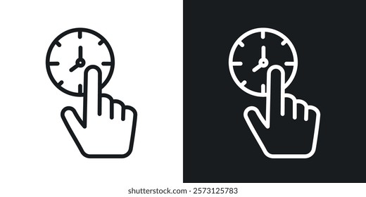 Specify at time icons set vectors on white background.