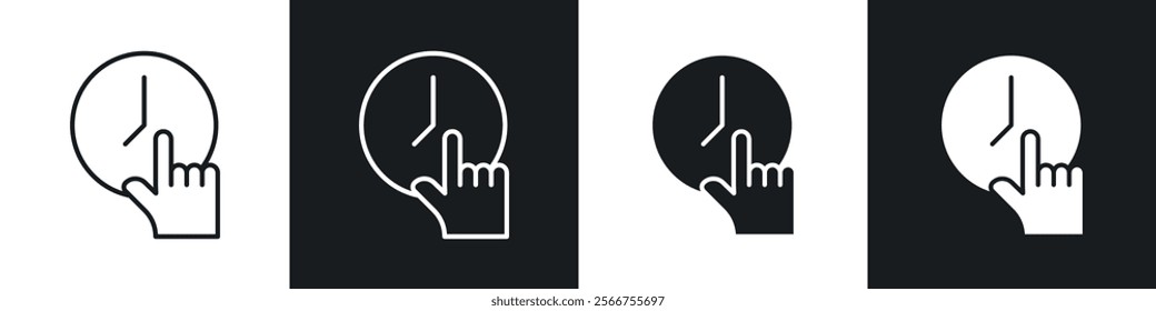 Specify at time icons in Thin line black color. flat simple vector symbols illustration.