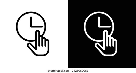 Specify at Time Line Icon on White Background for Web.