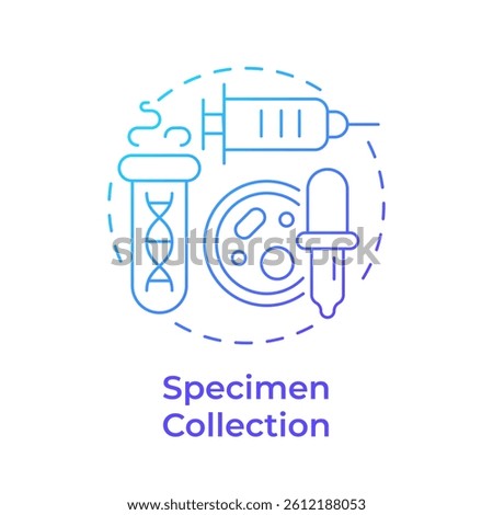 Specimen collection blue gradient concept icon. Obtain biological materials from patients. Bio samples lifestyle. Round shape line illustration. Abstract idea. Graphic design. Easy to use in article