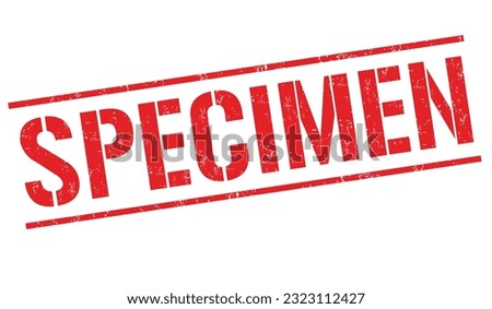 Specimen grunge rubber stamp on white background, vector illustration