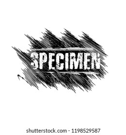 Specimen grunge stamp.rubber seal stamp with grunge design