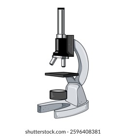 specimen microscope cartoon. objective eyepiece, focus illumination, condenser stage specimen microscope sign. isolated symbol vector illustration