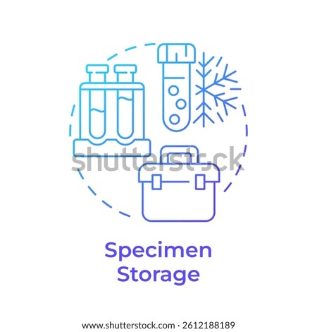 Specimen storage blue gradient concept icon. Controlled preservation of materials. Bio samples lifestyle. Round shape line illustration. Abstract idea. Graphic design. Easy to use in article