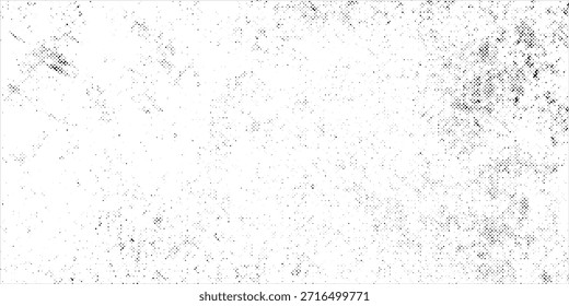 Textura de punto de grano moteado con efecto de ruido de socorro. Papel blanco grunge patrón con polvo, arena y suciedad superpuesta. Ilustración vectorial sobre fondo aislado.