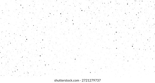 Textura pontilhada de grão de manchas com efeito de ruído de angústia. Papel branco grunge padrão com pó, grão e sobreposição de sujeira. Ilustração vetorial em plano de fundo isolado.