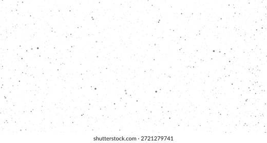 Textura pontilhada de grão de manchas com efeito de ruído de angústia. Papel branco grunge padrão com pó, grão e sobreposição de sujeira. Ilustração vetorial em plano de fundo isolado.