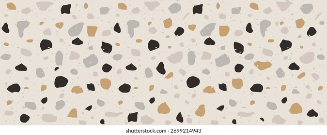 Speckle Terrazzo background. Abstract pattern with colorful stone. Marble floor texture. Classic paving design. Modern vector illustration. Vintage vector illustration.