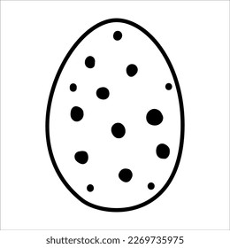 Speckled easter egg doodle vector illustration isolated on white background.