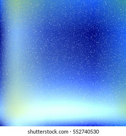 Speckled glowing blue background. Vector illustration