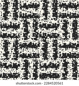 Speckled Ink Textured Checked Pattern