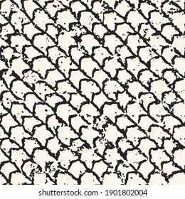 Speckled Ink Textured Distressed Grid Pattern