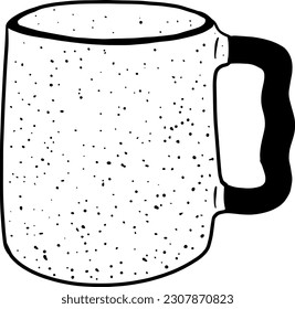 Speckled Mug Sketch Drawing Modern