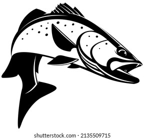 Speckled Trout Logo template. Unique and fresh speckled trout jumping out of the water. great to use as your speckled trout anglers. 