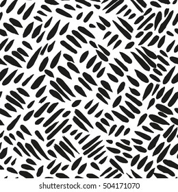 Specks seamless pattern.Traditional ethnic pattern. Brushwork by hand. Black and white vector image.template for printing on fabric,seamless surfaces and wrapping paper.