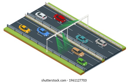 ESPECS, sistema de cámara de velocidad medidor promedio. Cámaras de velocidad promedio en la autopista. Las cámaras SPECS funcionan como conjuntos de dos o más cámaras instaladas a lo largo de una ruta fija Control de sección