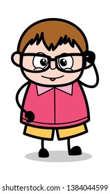Specs Design - Teenager Cartoon Fat Boy Vector Illustration