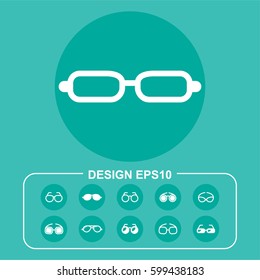 Specs icon stock vector illustration. Flat design.