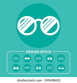 Specs icon stock vector illustration. Flat design.