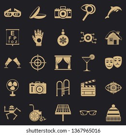 Specs icons set. Simple set of 25 specs vector icons for web for any design