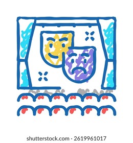 spectacle in amusement park doodle icon sketch vector. spectacle in amusement park sign. isolated symbol illustration