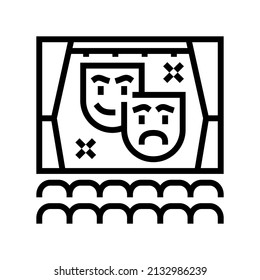 spectacle in amusement park line icon vector. spectacle in amusement park sign. isolated contour symbol black illustration