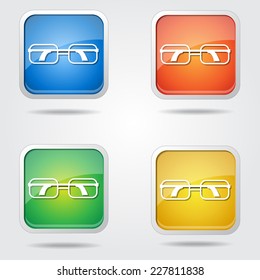 Spectacle Colorful Vector Icon Design