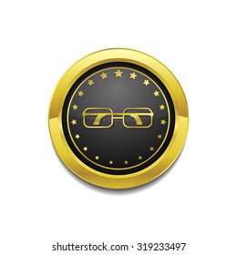 Spectacle Golden Vector Icon Button