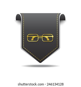 Spectacle golden Vector Icon Design