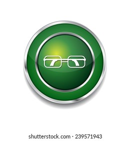 Spectacle Green Vector Icon Button