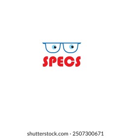 Spectacle Lens vector minimalist logo or flat clip art
