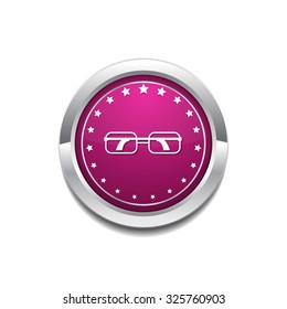 Spectacle Pink Vector Button Icon