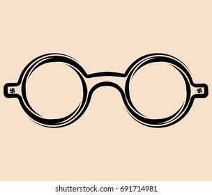 Spectacle, Reading Glass Icon, Flat Vector Illustration