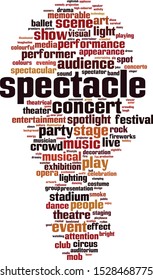 Spectacle word cloud concept. Collage made of words about spectacle. Vector illustration 