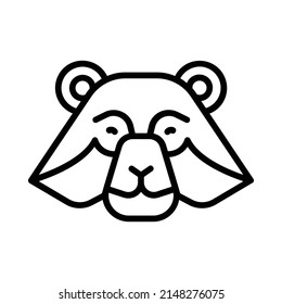 Spectacled Bear Icon. Line Art Style Design Isolated On White Background